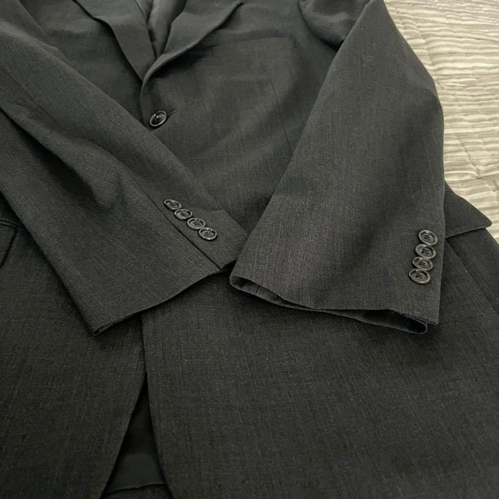 Gerald Austin Dark Gray Men's Suit 42L Jacket‎ Blazer 3 Button Smart Business